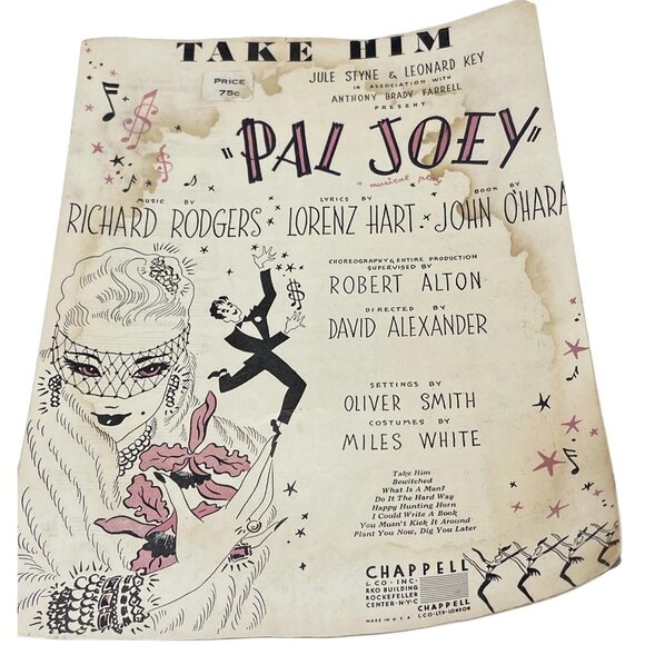 Vintage Sheet Music "Take Him" "Pal Joey" Rodgers & Hart Chappell & Co 1952 READ - Picture 1 of 9